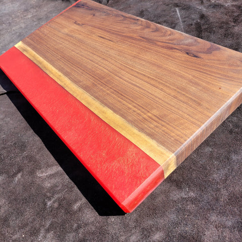 Walnut Charcuterie/Cutting Boards (Metalic Red)
